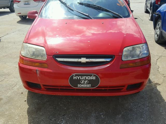 KL1TD52615B427206 - 2005 CHEVROLET AVEO BASE Қызыл фото 7