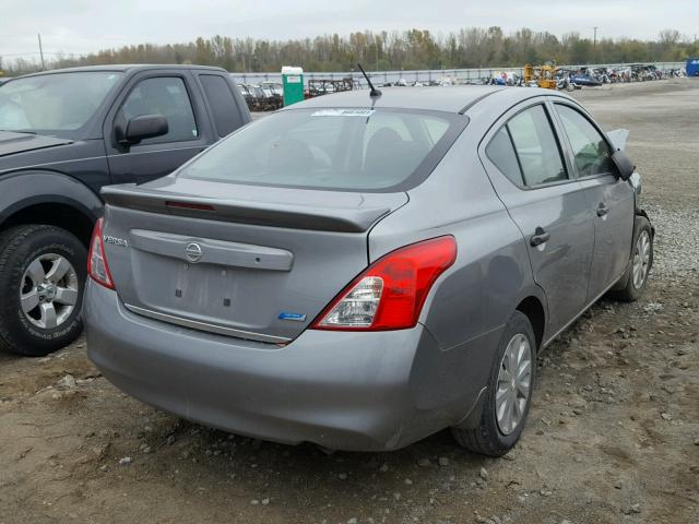 3N1CN7AP5EL851646 - 2014 NISSAN VERSA S GRAY photo 4