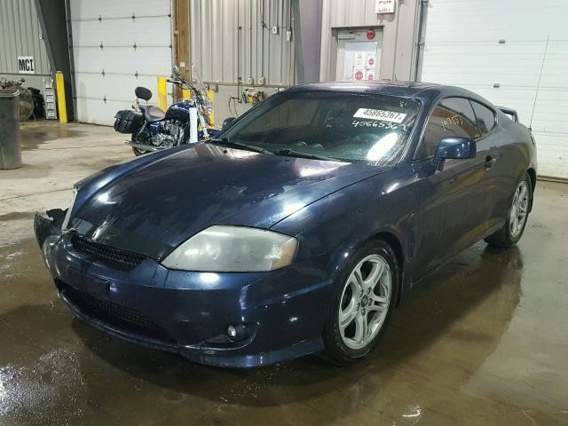 KMHHM65D86U207786 - 2006 HYUNDAI TIBURON GS BLUE photo 2