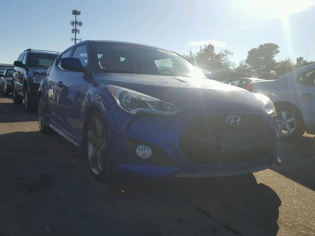 KMHTC6AE3EU202442 - 2014 HYUNDAI VELOSTER T BLUE photo 1