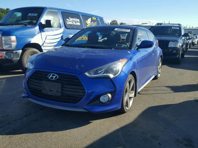 KMHTC6AE3EU202442 - 2014 HYUNDAI VELOSTER T BLUE photo 2