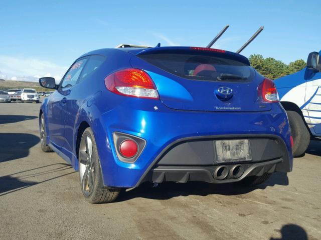 KMHTC6AE3EU202442 - 2014 HYUNDAI VELOSTER T BLUE photo 3