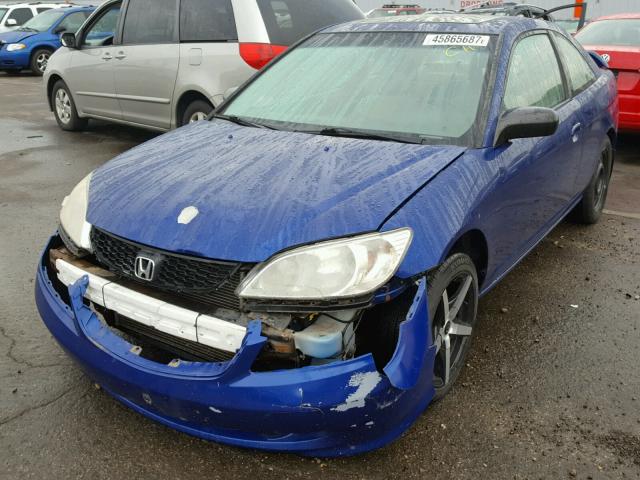 1HGEM22985L032011 - 2005 HONDA CIVIC EX BLUE photo 2