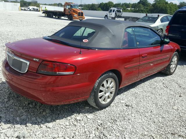 1C3EL75R94N414775 - 2004 CHRYSLER SEBRING GT RED photo 4