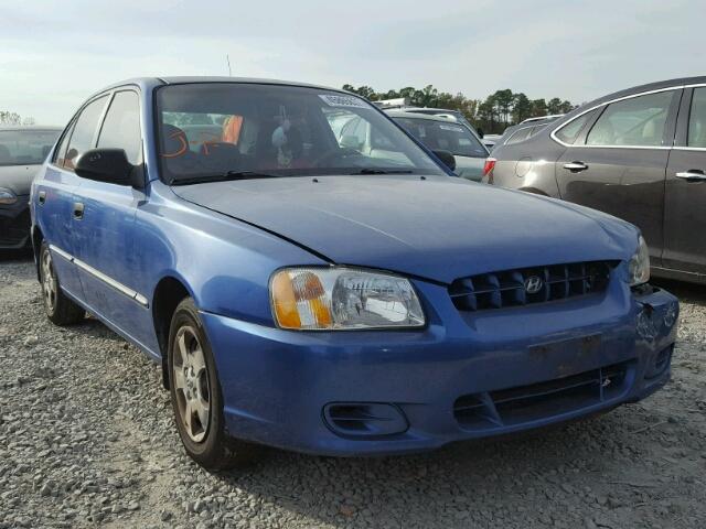 KMHCG45C52U292951 - 2002 HYUNDAI ACCENT GL BLUE photo 1