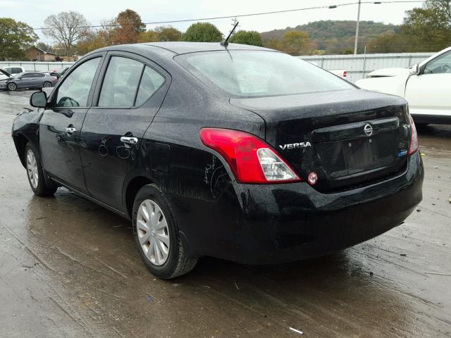 3N1CN7AP1CL891882 - 2012 NISSAN VERSA S BLACK photo 3