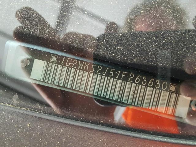 1G2WK52J51F263630 - 2001 PONTIAC GRAND PRIX SILVER photo 10