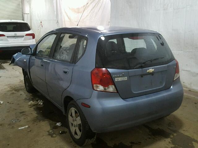 KL1TD66697B770333 - 2007 CHEVROLET AVEO BASE BLUE photo 3