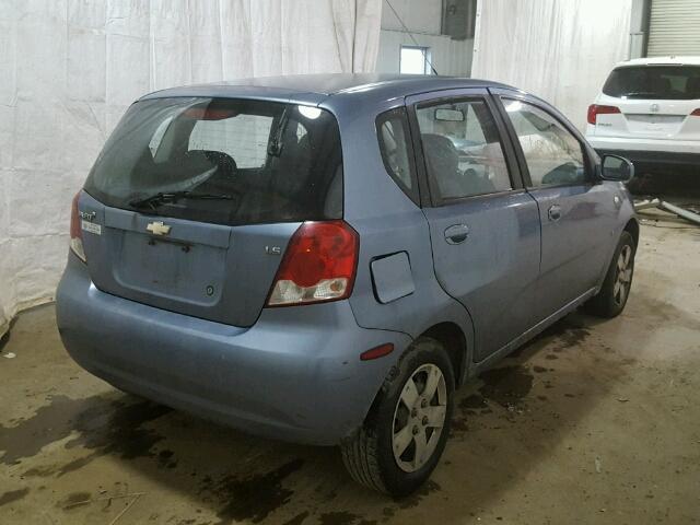 KL1TD66697B770333 - 2007 CHEVROLET AVEO BASE BLUE photo 4