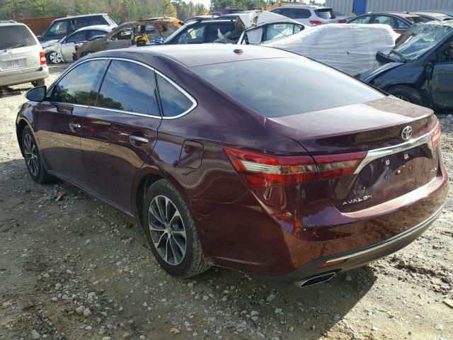4T1BK1EB5GU198219 - 2016 TOYOTA AVALON XLE MAROON photo 3