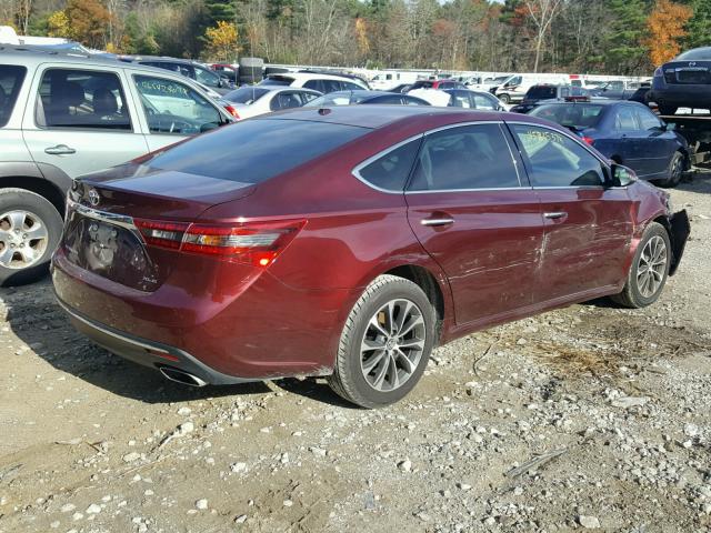 4T1BK1EB5GU198219 - 2016 TOYOTA AVALON XLE MAROON photo 4