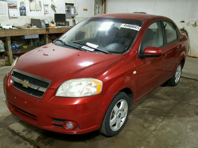 KL1TG56647B118611 - 2007 CHEVROLET AVEO RED photo 2