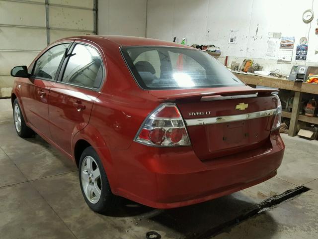 KL1TG56647B118611 - 2007 CHEVROLET AVEO RED photo 3