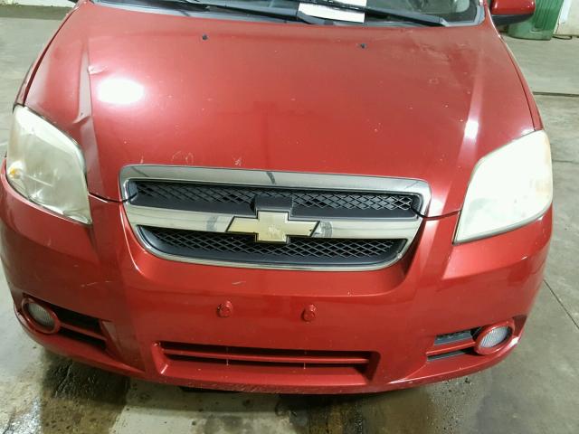 KL1TG56647B118611 - 2007 CHEVROLET AVEO RED photo 7