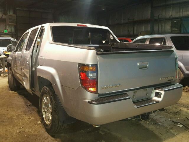 2HJYK16468H523703 - 2008 HONDA RIDGELINE SILVER photo 3