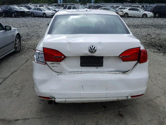 3VW1K7AJ9CM345833 - 2012 VOLKSWAGEN JETTA BASE WHITE photo 9