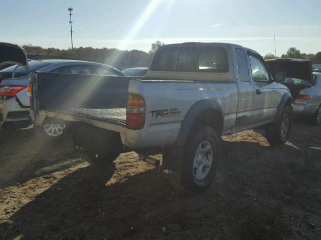 5TEWN72N52Z041174 - 2002 TOYOTA TACOMA XTR SILVER photo 4