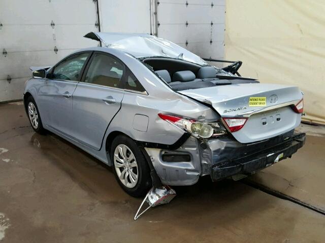 5NPEB4AC9BH106713 - 2011 HYUNDAI SONATA BLUE photo 3