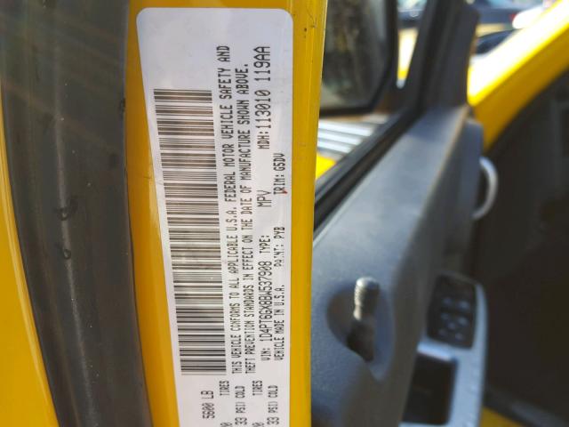 1D4PT6GX8BW537908 - 2011 DODGE NITRO DETO YELLOW photo 10