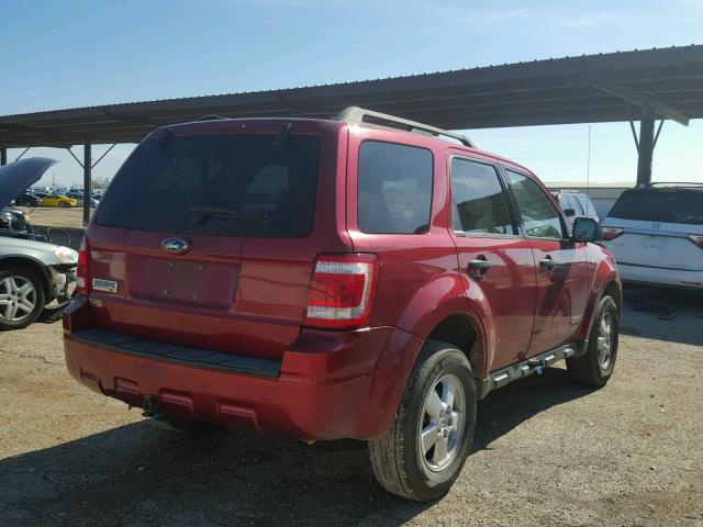 1FMCU03118KB02327 - 2008 FORD ESCAPE RED photo 4