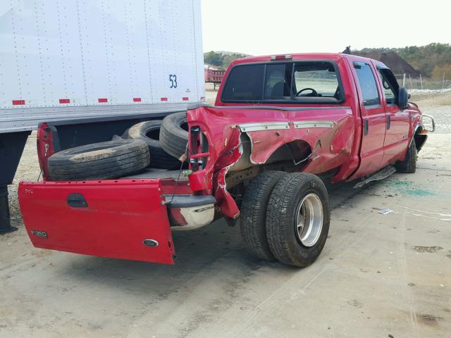 1FTWW32F01ED63639 - 2001 FORD F350 SUPER RED photo 4