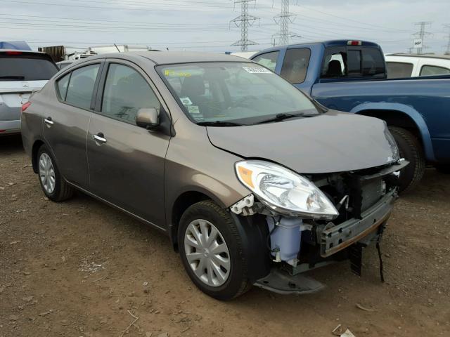 3N1CN7APXEK456271 - 2014 NISSAN VERSA S GRAY photo 1