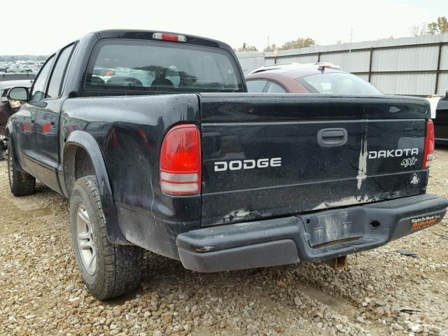 1D7HL38X23S273162 - 2003 DODGE DAKOTA QUA BLACK photo 3