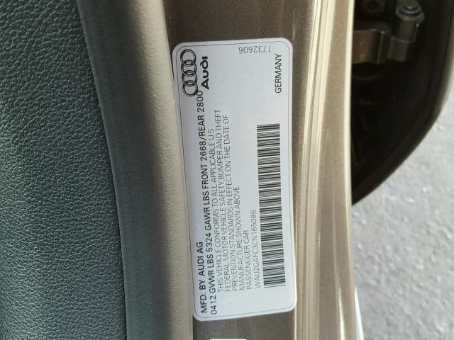 WAU2GAFC3CN165086 - 2012 AUDI A7 PRESTIG BROWN photo 10