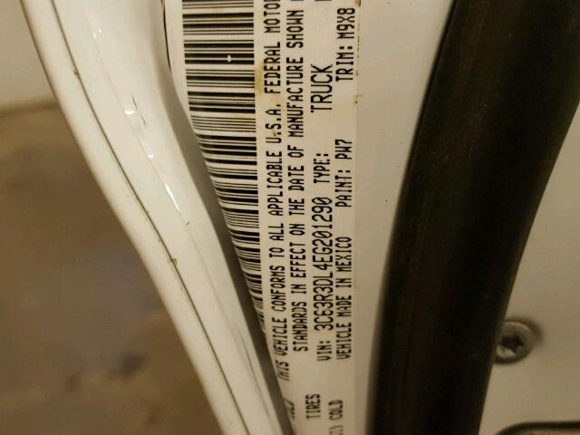 3C63R3DL4EG201290 - 2014 RAM 3500 SLT WHITE photo 10