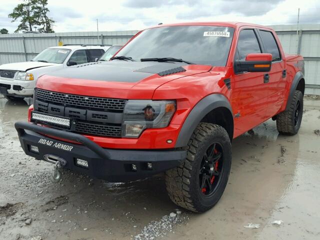 1FTFW1R63DFC94731 - 2013 FORD F150 SVT R RED photo 2