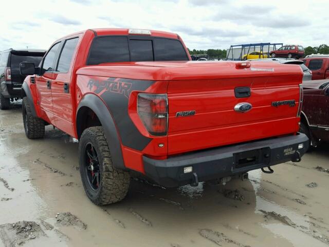 1FTFW1R63DFC94731 - 2013 FORD F150 SVT R RED photo 3