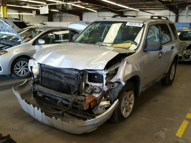 1FMCU5K33AKA62452 - 2010 FORD ESCAPE HYB SILVER photo 2