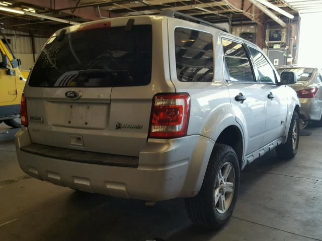 1FMCU5K33AKA62452 - 2010 FORD ESCAPE HYB SILVER photo 4