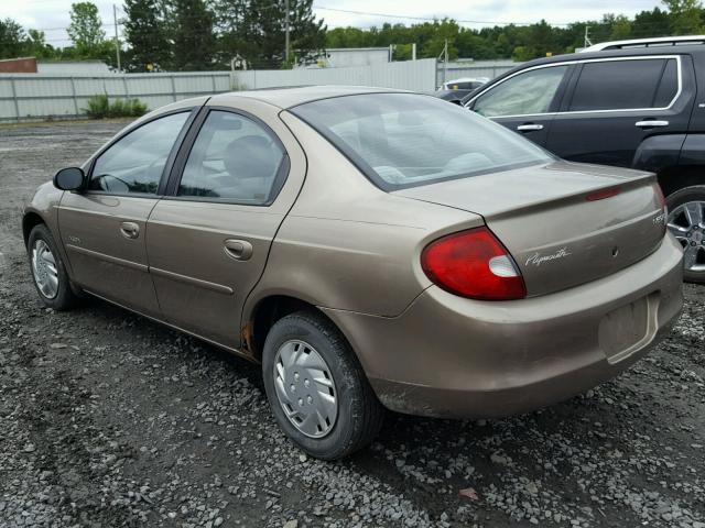 1P3ES46C6YD527702 - 2000 PLYMOUTH NEON BASE 金色 照片 3