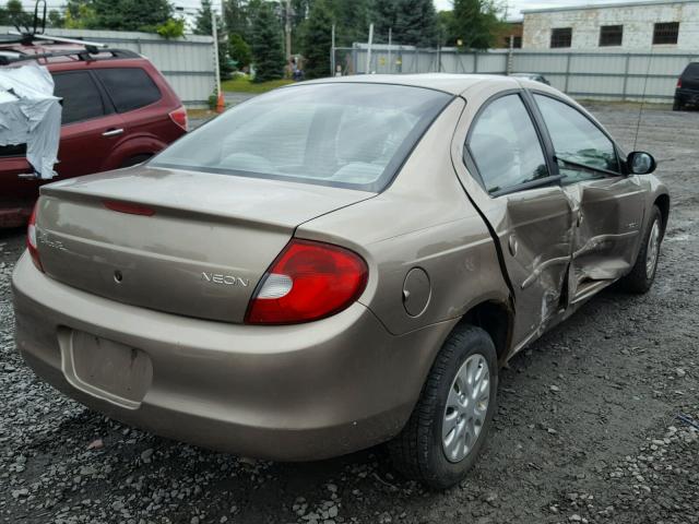 1P3ES46C6YD527702 - 2000 PLYMOUTH NEON BASE 金色 照片 4