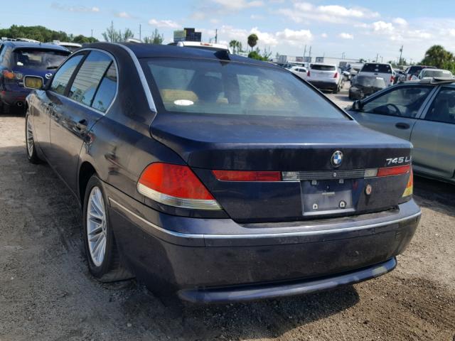 WBAGN63534DS55795 - 2004 BMW 745 LI Կապույտ լուսանկար 3