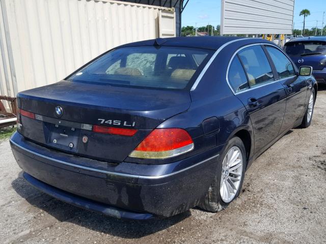 WBAGN63534DS55795 - 2004 BMW 745 LI Կապույտ լուսանկար 4