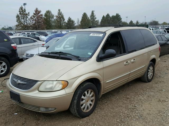 2C8GP54L61R412389 - 2001 CHRYSLER TOWN & COU GOLD photo 2