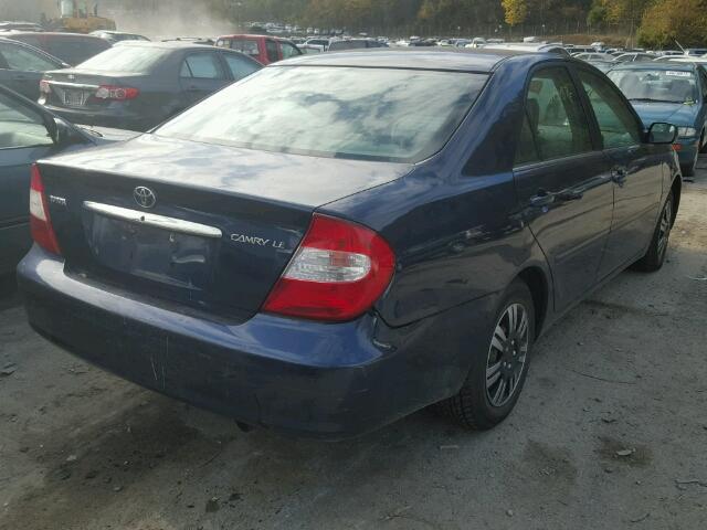 4T1BE32K22U554383 - 2002 TOYOTA CAMRY BLUE photo 4