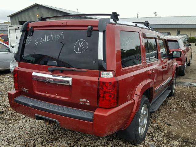 1J8HG58296C122180 - 2006 JEEP COMMANDER RED photo 4