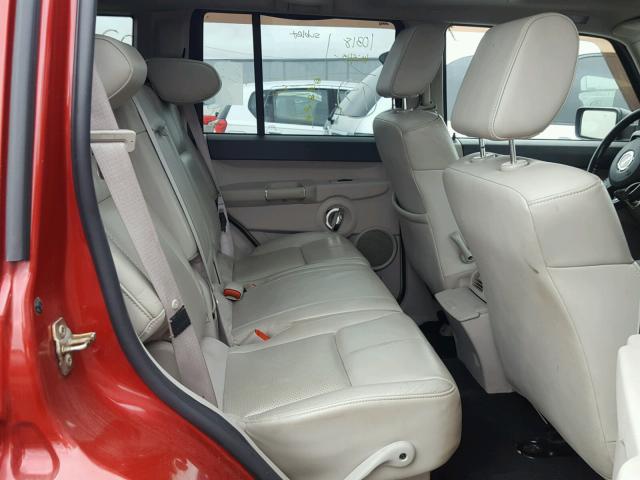 1J8HG58296C122180 - 2006 JEEP COMMANDER RED photo 6