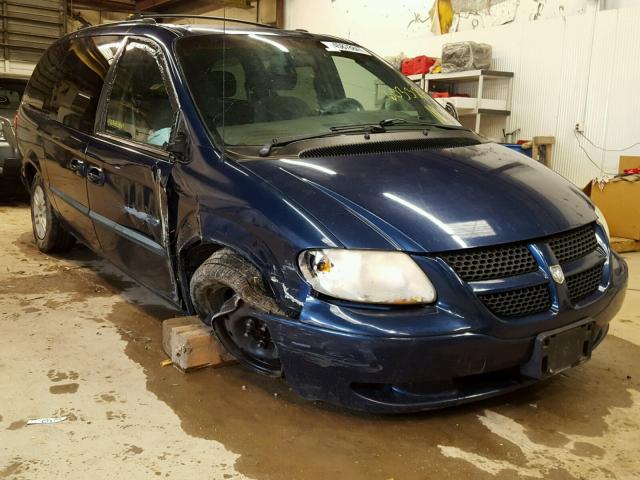 2B4GP74L32R603327 - 2002 DODGE GRAND CARA BLUE photo 1