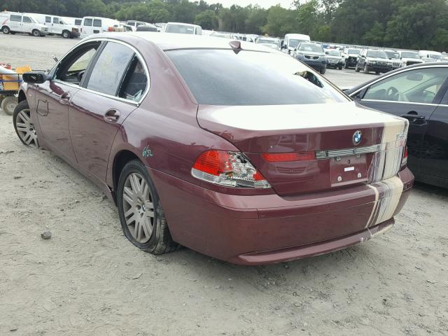 WBAGL63462DP57176 - 2002 BMW 745 I BURGUNDY photo 3