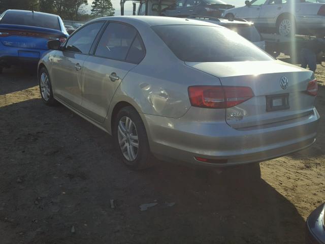 3VW2K7AJ7FM254651 - 2015 VOLKSWAGEN JETTA BASE GRAY photo 3