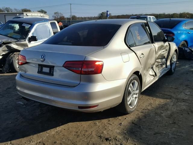 3VW2K7AJ7FM254651 - 2015 VOLKSWAGEN JETTA BASE GRAY photo 4