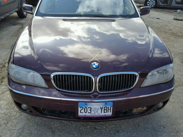 WBAHN83517DT70898 - 2007 BMW 750 BURGUNDY photo 7