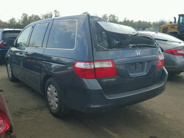 5FNRL38226B126408 - 2006 HONDA ODYSSEY LX BLUE photo 3