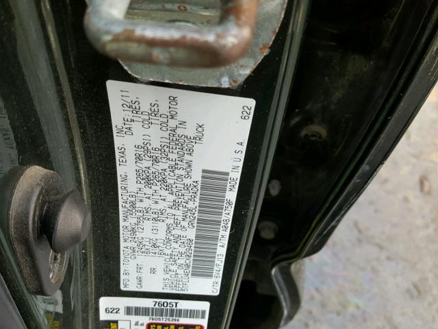 5TFLU4EN0CX029460 - 2012 TOYOTA TACOMA DOU GREEN photo 10