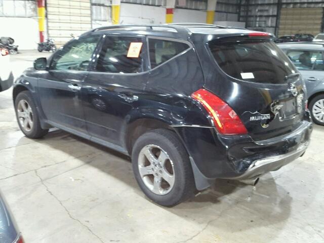 JN8AZ08W05W425956 - 2005 NISSAN MURANO SL BLACK photo 3