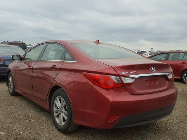 5NPEB4AC5EH881532 - 2014 HYUNDAI SONATA GLS RED photo 3